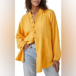 Free People Summer Daydream Tunic Shirt | Orange | Medium